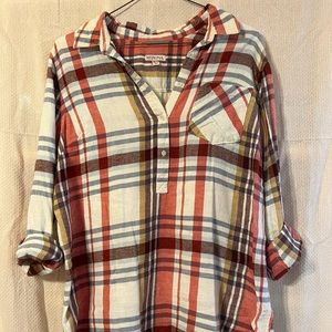 Plaid Flannel Pullover Tunic
